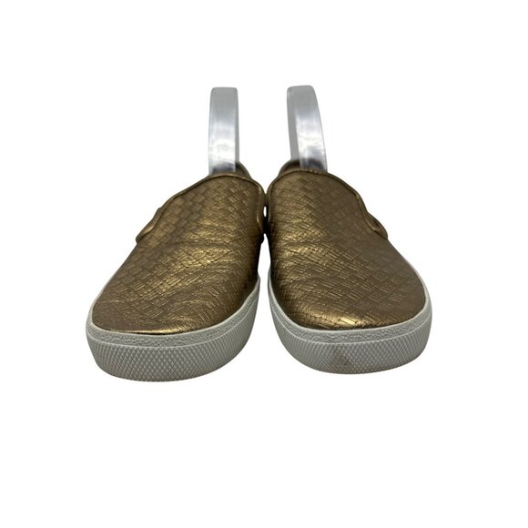 VINCE CAMUTO Cariana Sneaker Bronze Emboss Weave Leather Slip On Women's Size 9M - Picture 5 of 11